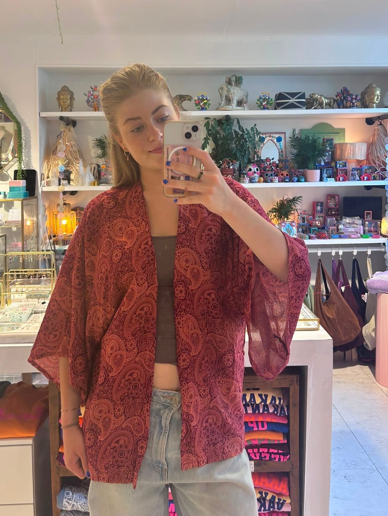 Izzy Kimono Vest Bordeaux