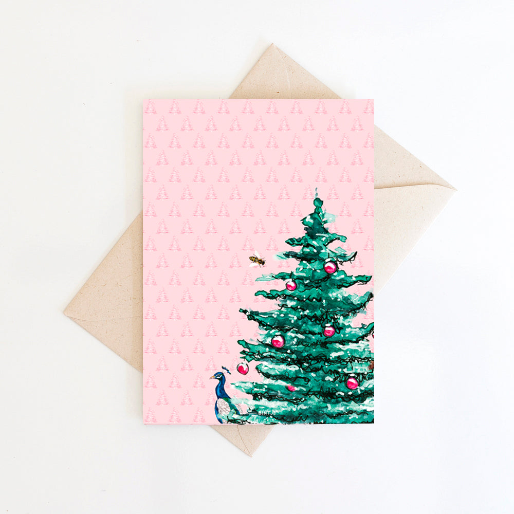 Dubbele kaart Kerst hertje