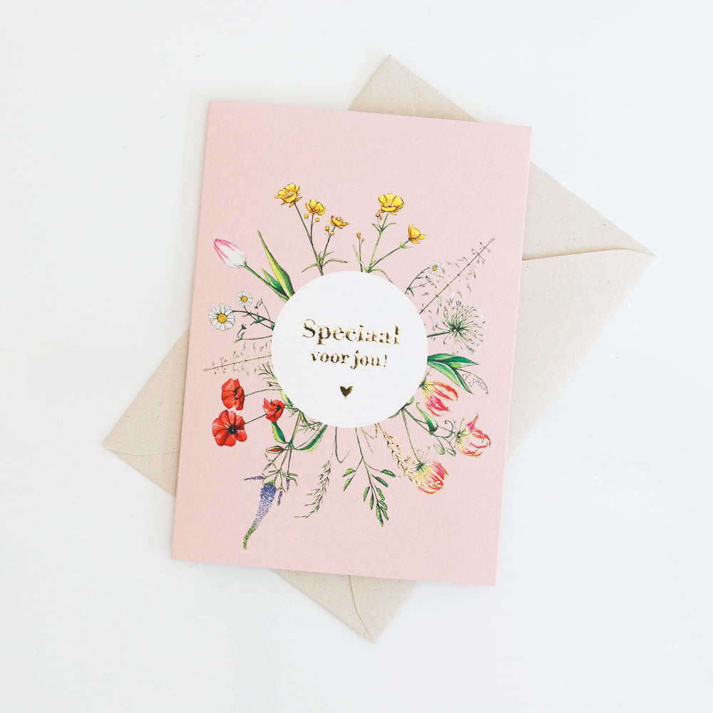 Dubbele kaart Bloemen Speciaal voor jou