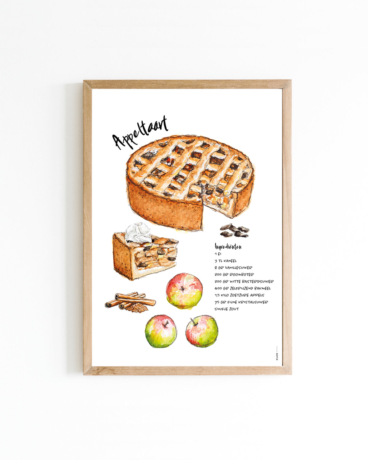 Poster Appeltaart 15x20cm