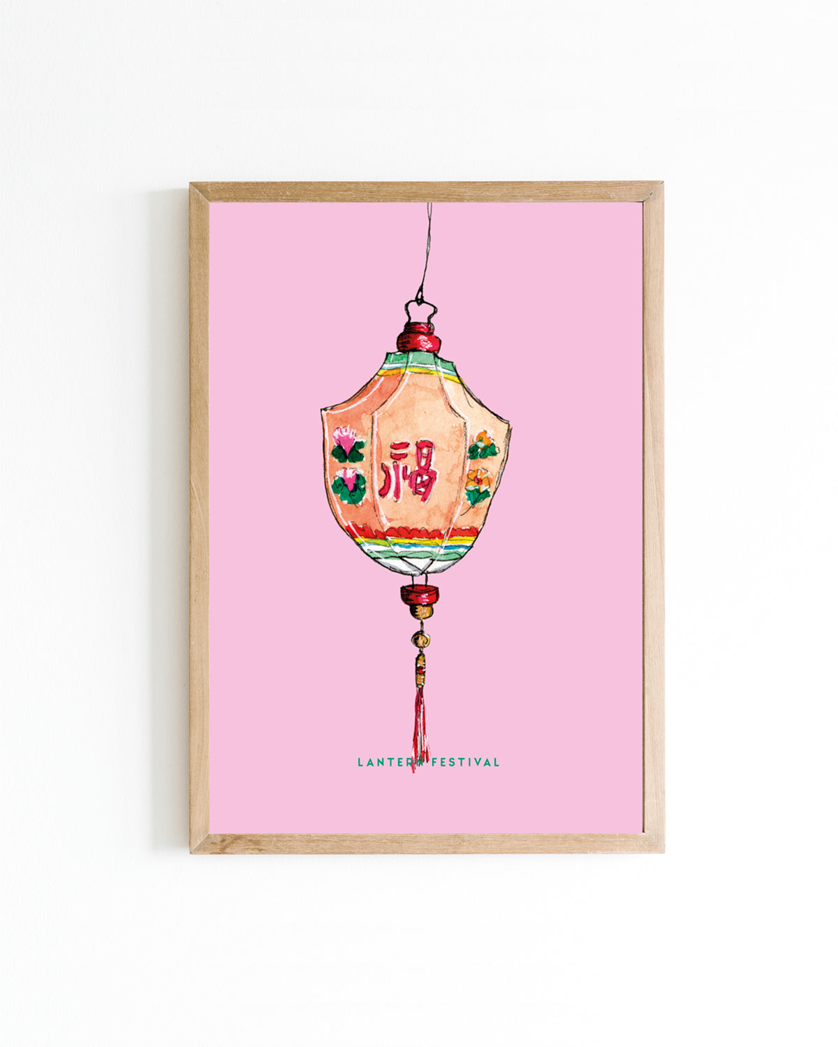 Poster Lantaarn roze 15x20cm