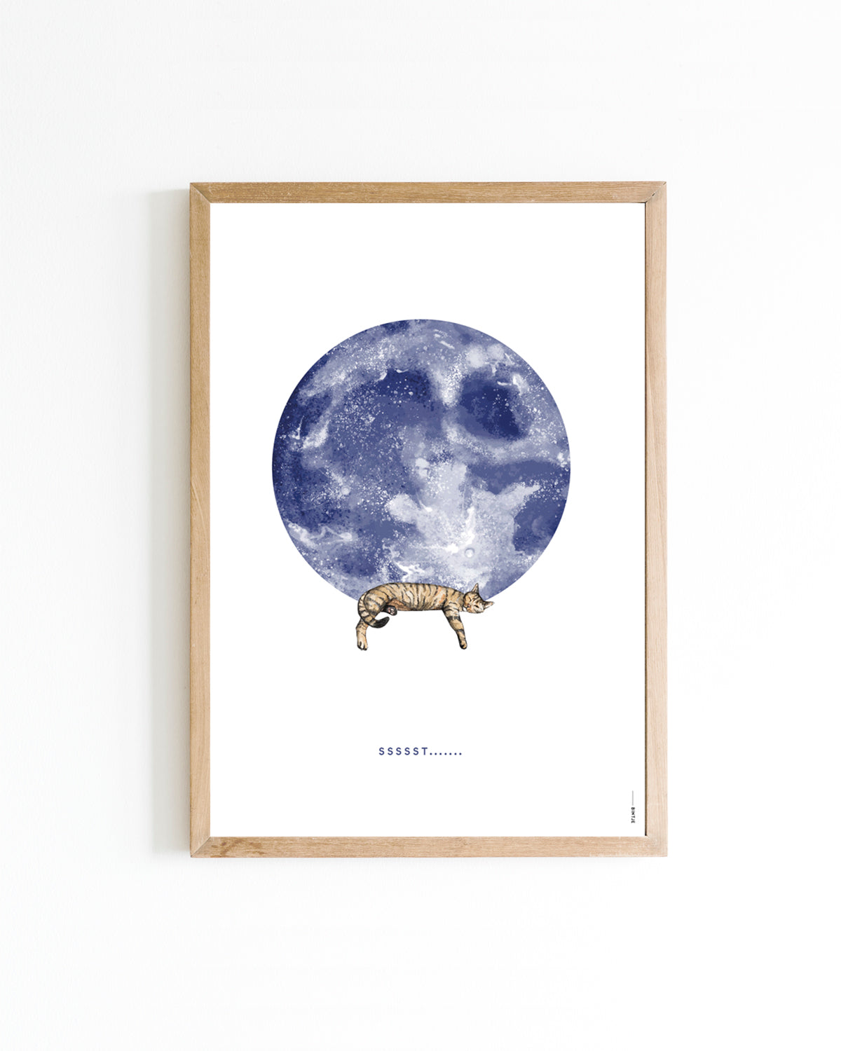 Poster Poes op de maan 30x40cm