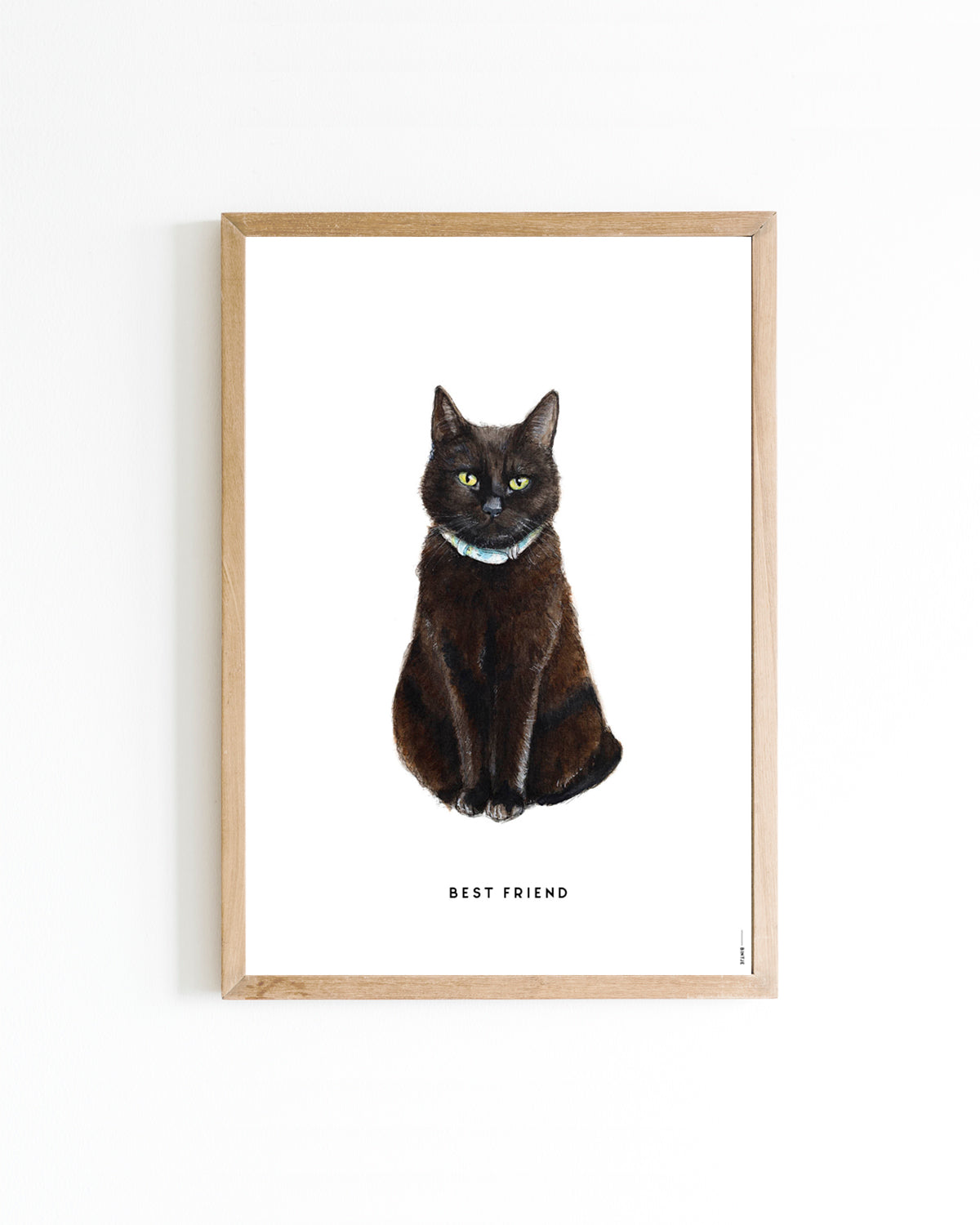 Poster Zwarte kat 15x20cm