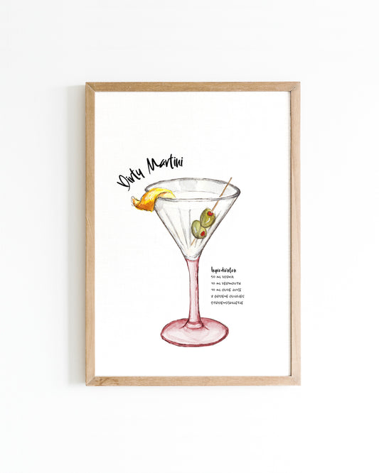 Poster Cocktail Dirty Martini 15x20cm