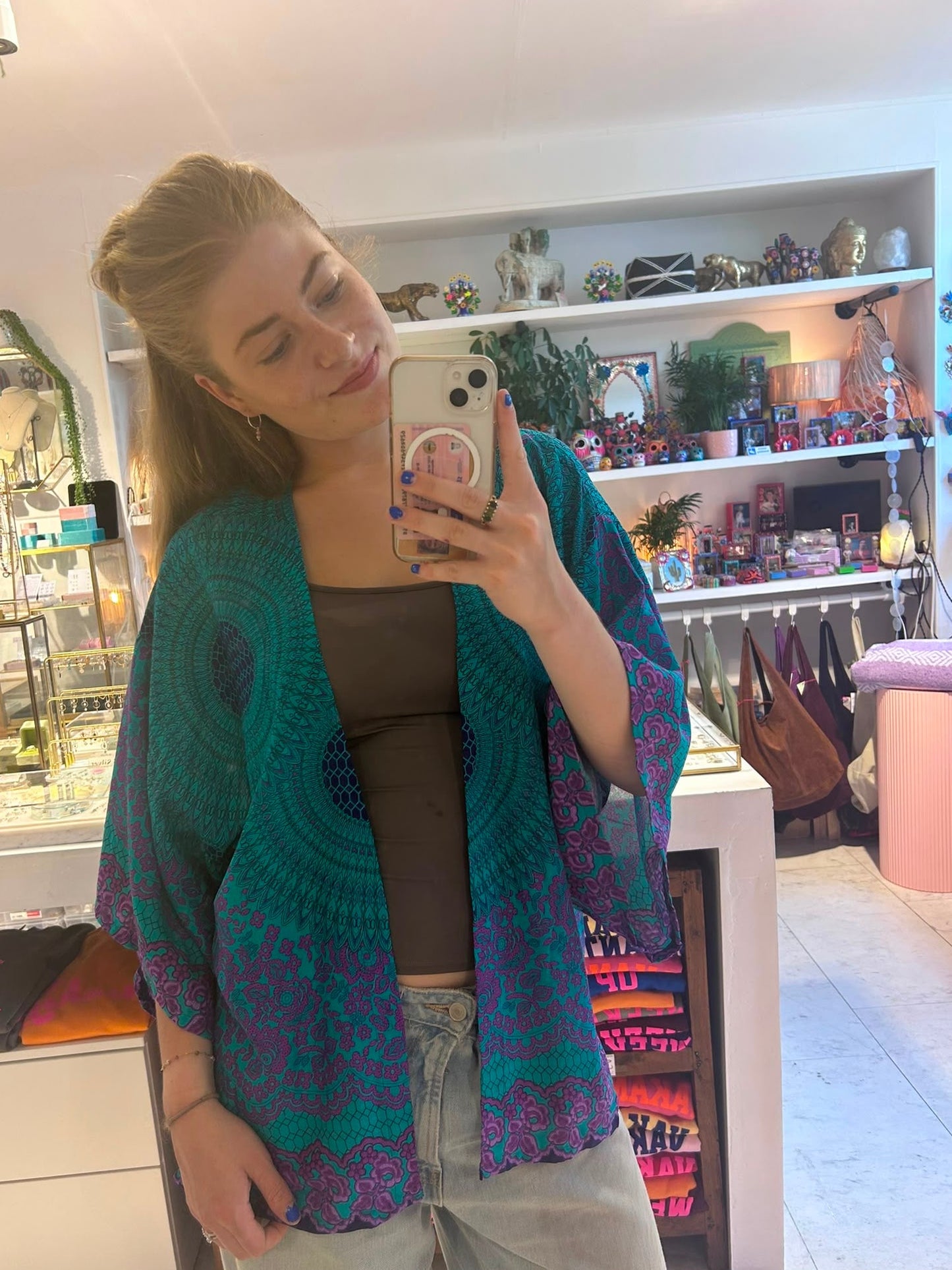 Izzy Kimono Vest Blauw met Paars