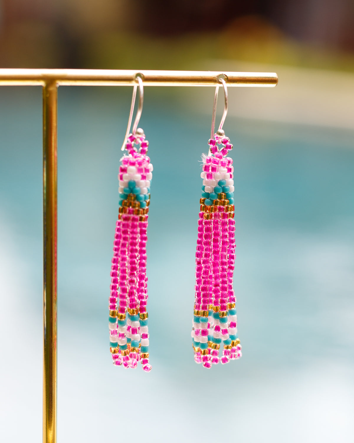 LupeXMade: Pink Beads Oorbellen