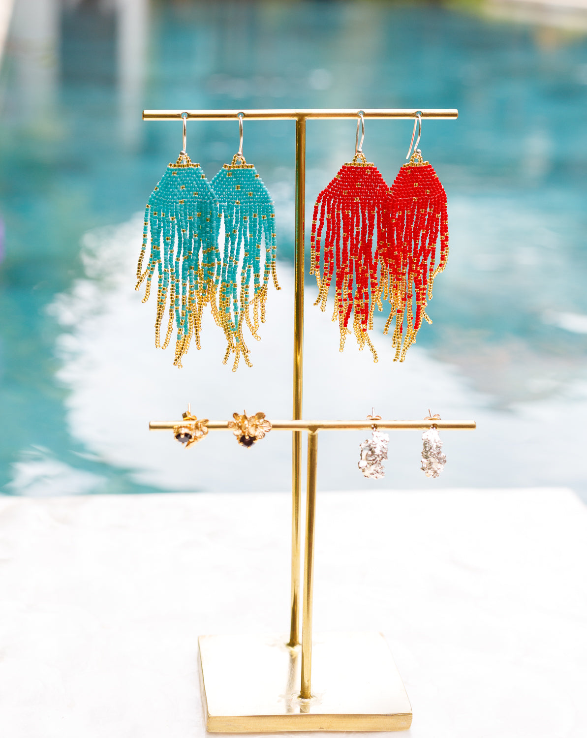 LupeXMade: Red Beads Oorbellen