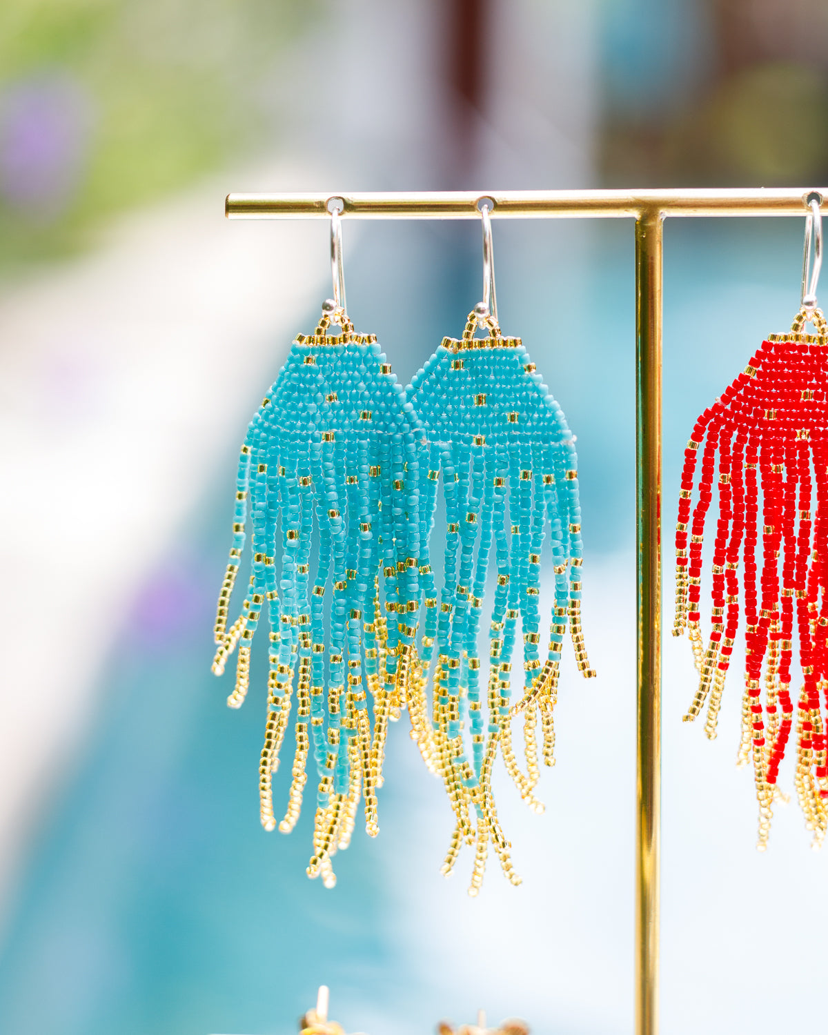 LupeXMade: Turquoise Beads Oorbellen