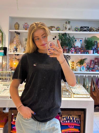 T-Shirt Noodles Zwart verwassen
