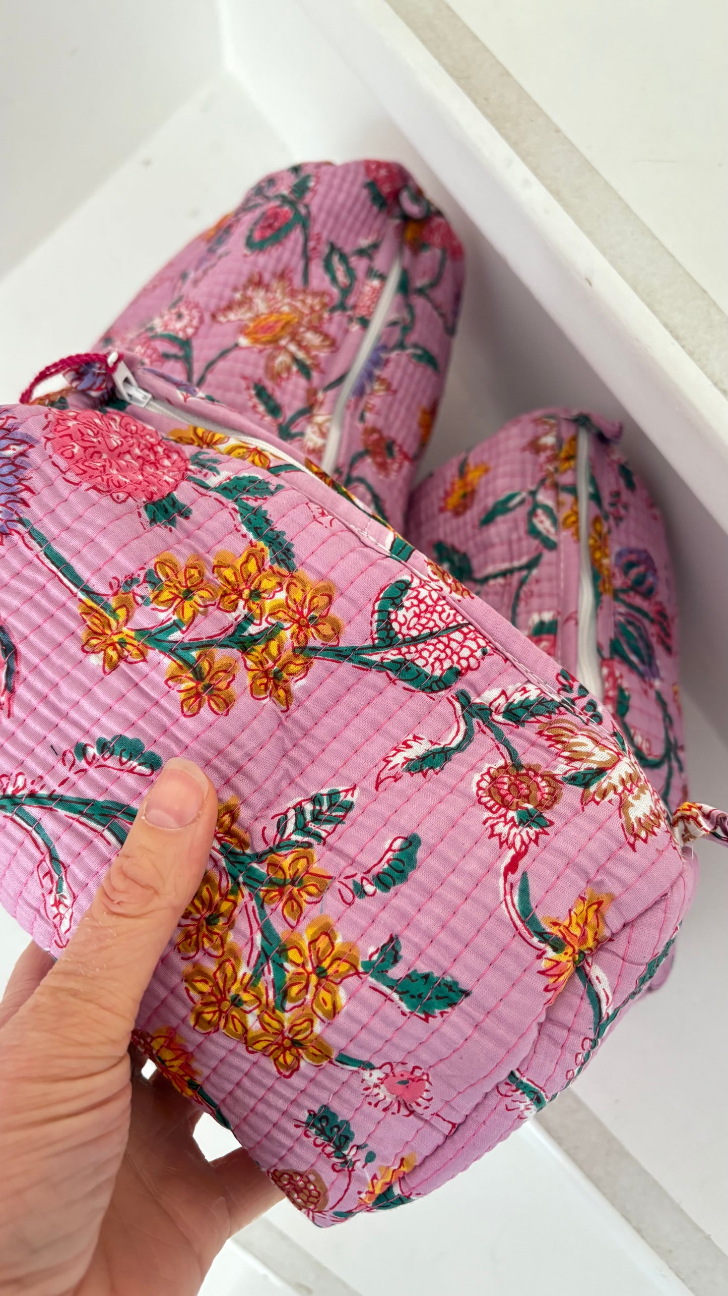 ToiletTas Bloemen roze