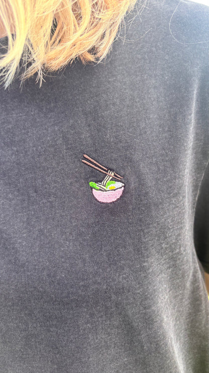 T-Shirt Noodles Zwart verwassen
