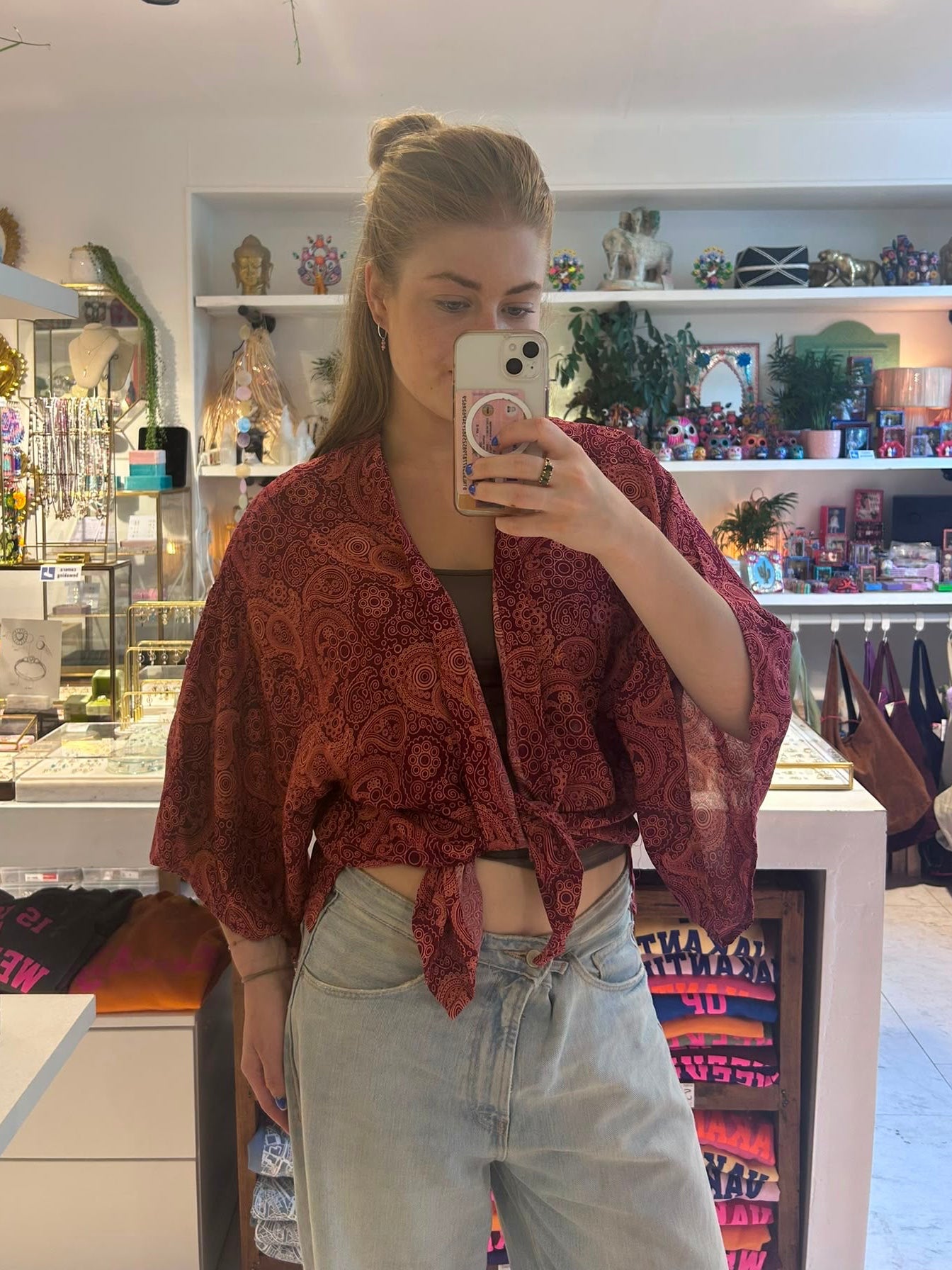 Izzy Kimono Vest Bordeaux