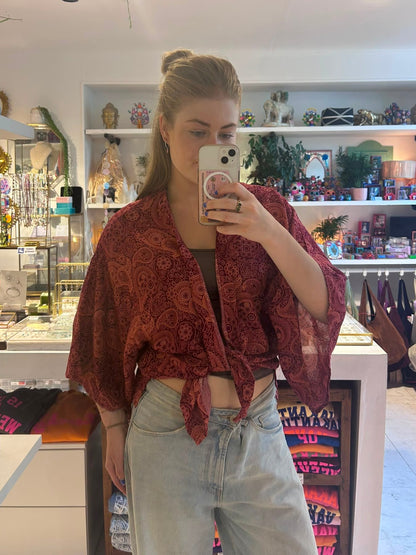 Izzy Kimono Vest Bordeaux