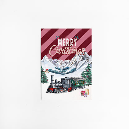 Kaart kerst treintje