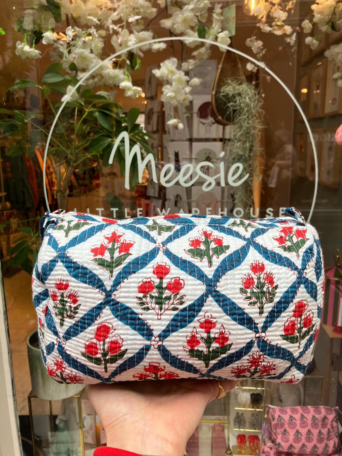 ToiletTas Bloemen Rood