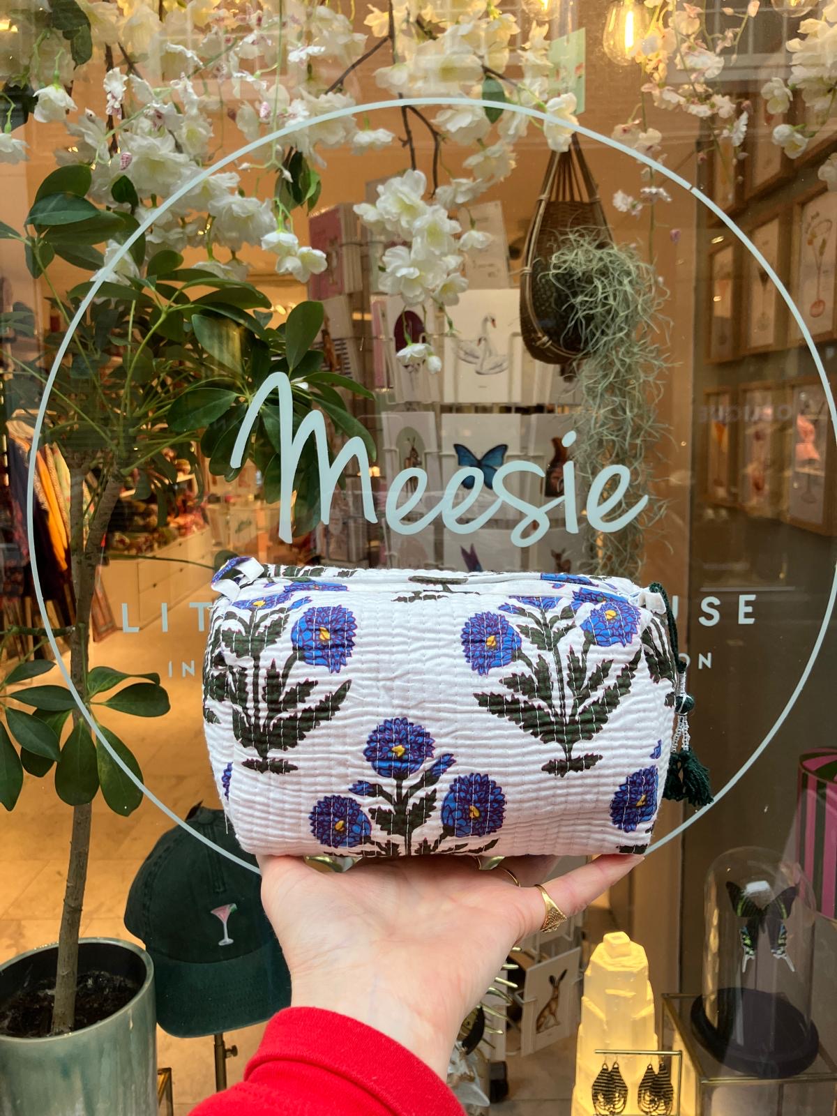 ToiletTas Bloemen Blauw