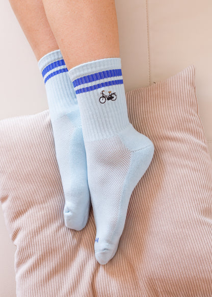 Sokken: blauw fiets maat 38-42