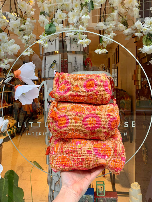 ToiletTas Oranje Bloemen