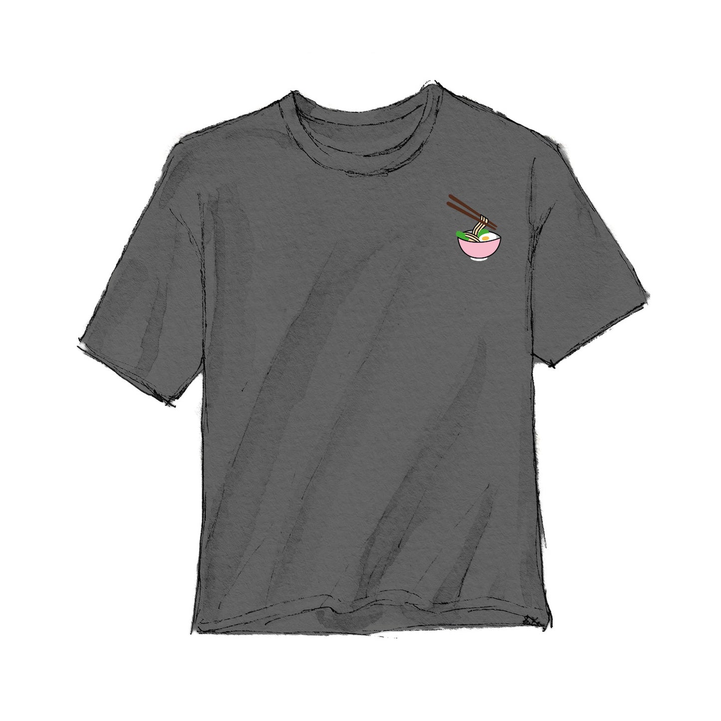 T-Shirt Noodles Zwart verwassen