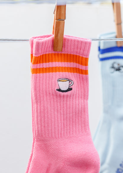 Sokken: roze koffie maat 38-42