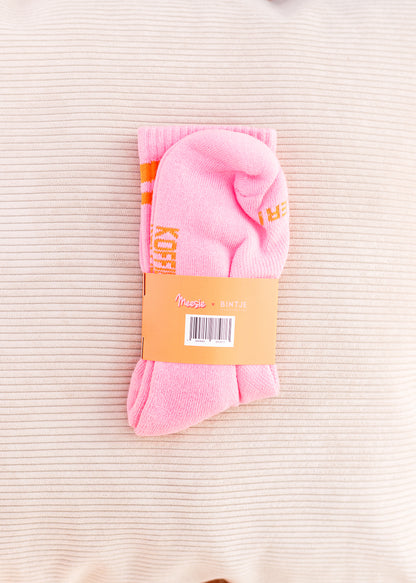 Sokken: roze koffie maat 38-42