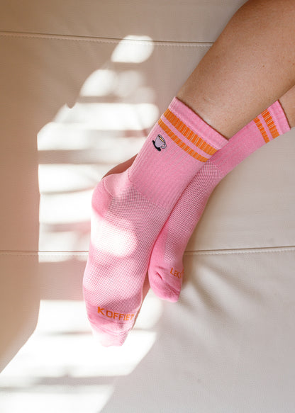 Sokken: roze koffie maat 38-42