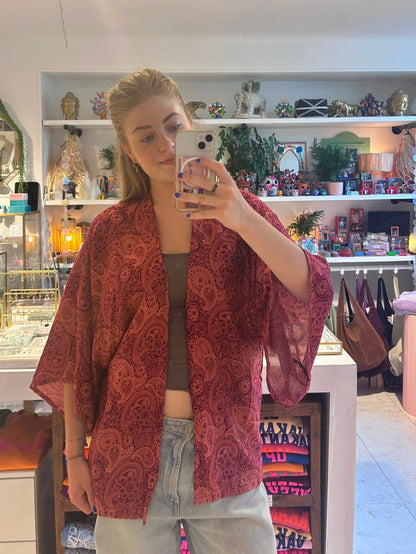 Izzy Kimono Vest Bordeaux
