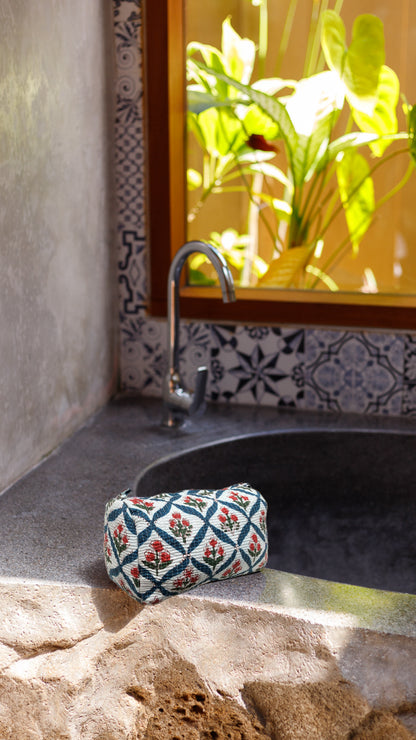 ToiletTas Bloemen Rood