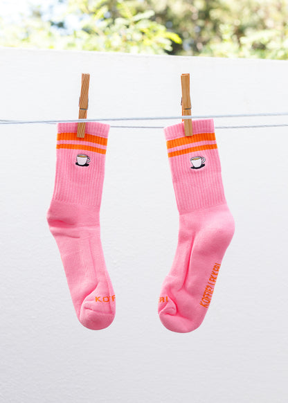 Sokken: roze koffie maat 38-42