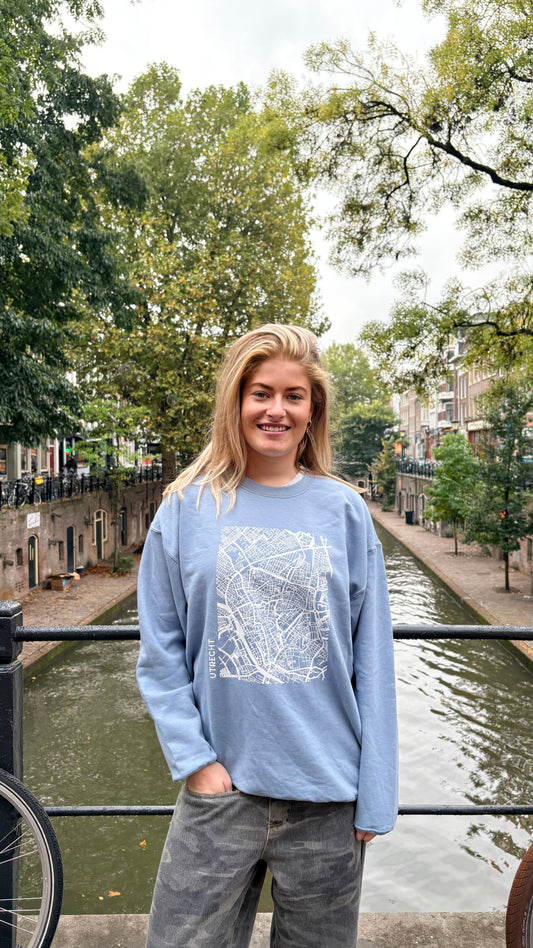 Trui: “Utrecht” Grijs/blauw