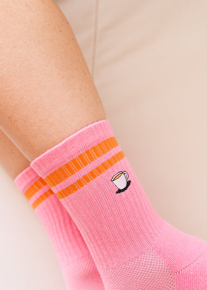 Sokken: roze koffie maat 38-42