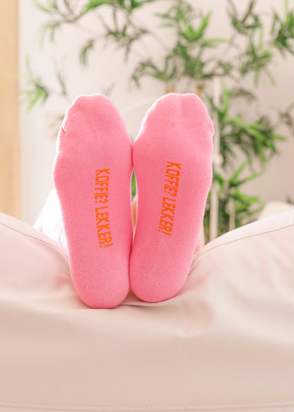Sokken: roze koffie maat 38-42