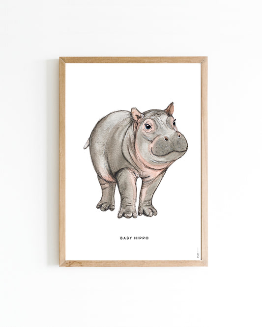 Poster Baby nijlpaard 15x20cm