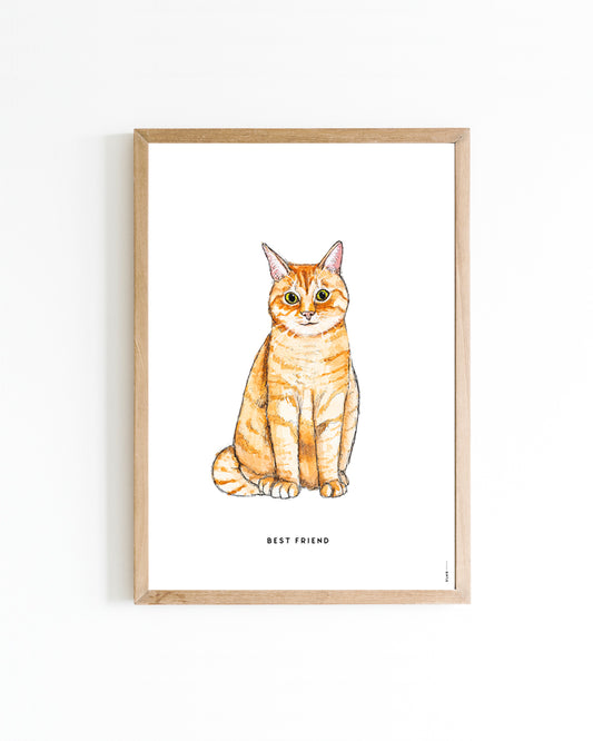 Poster Kat 15x20cm