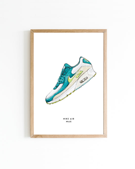 Poster Nike air max groen 15x20cm