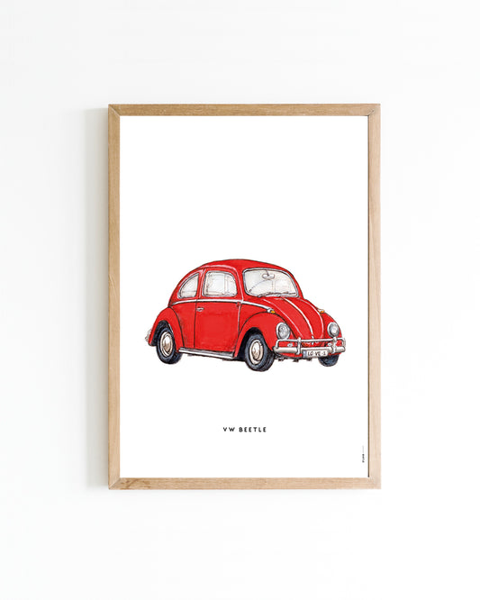 Poster VW kever 15x20cm