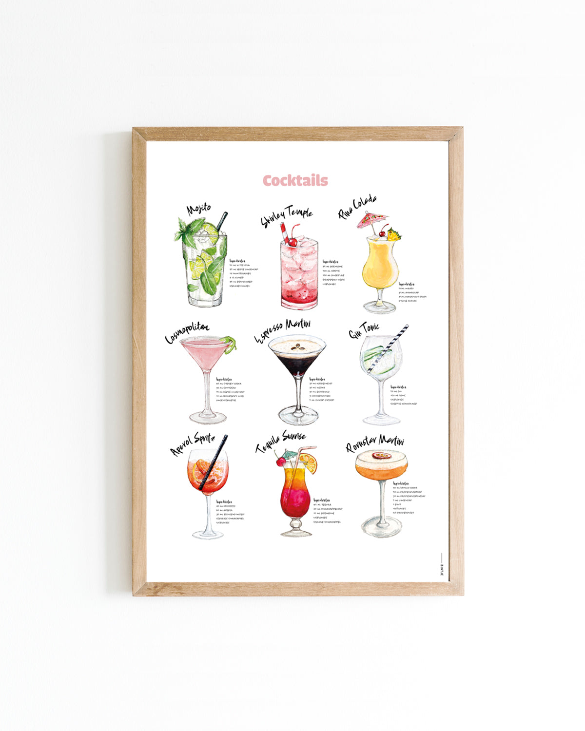 Poster Cocktails 30x40cm