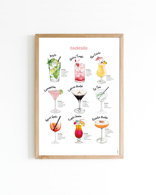 Poster Cocktails 30x40cm