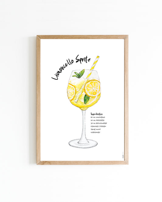 Poster Cocktail Limoncello Spritz 15x20cm