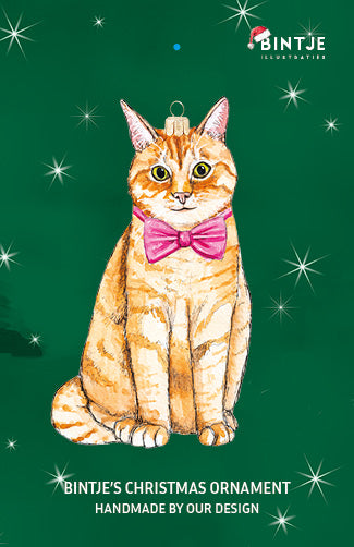 Kerstbal Rode kat