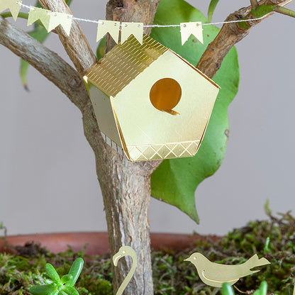 Tiny Birdhouse – piepklein messing vogelhuisje voor je plant