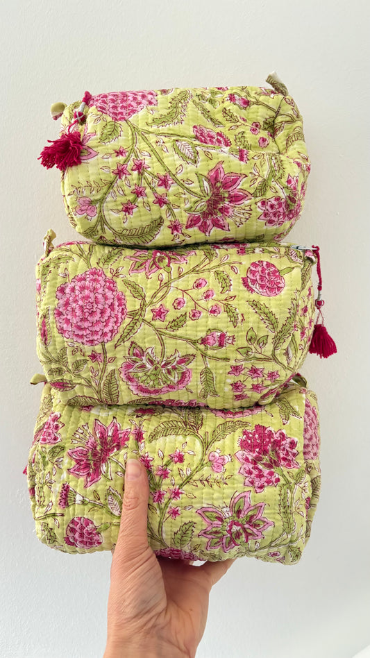 ToiletTas Bloemen groen