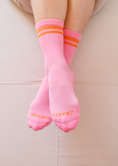 Sokken: roze koffie maat 38-42
