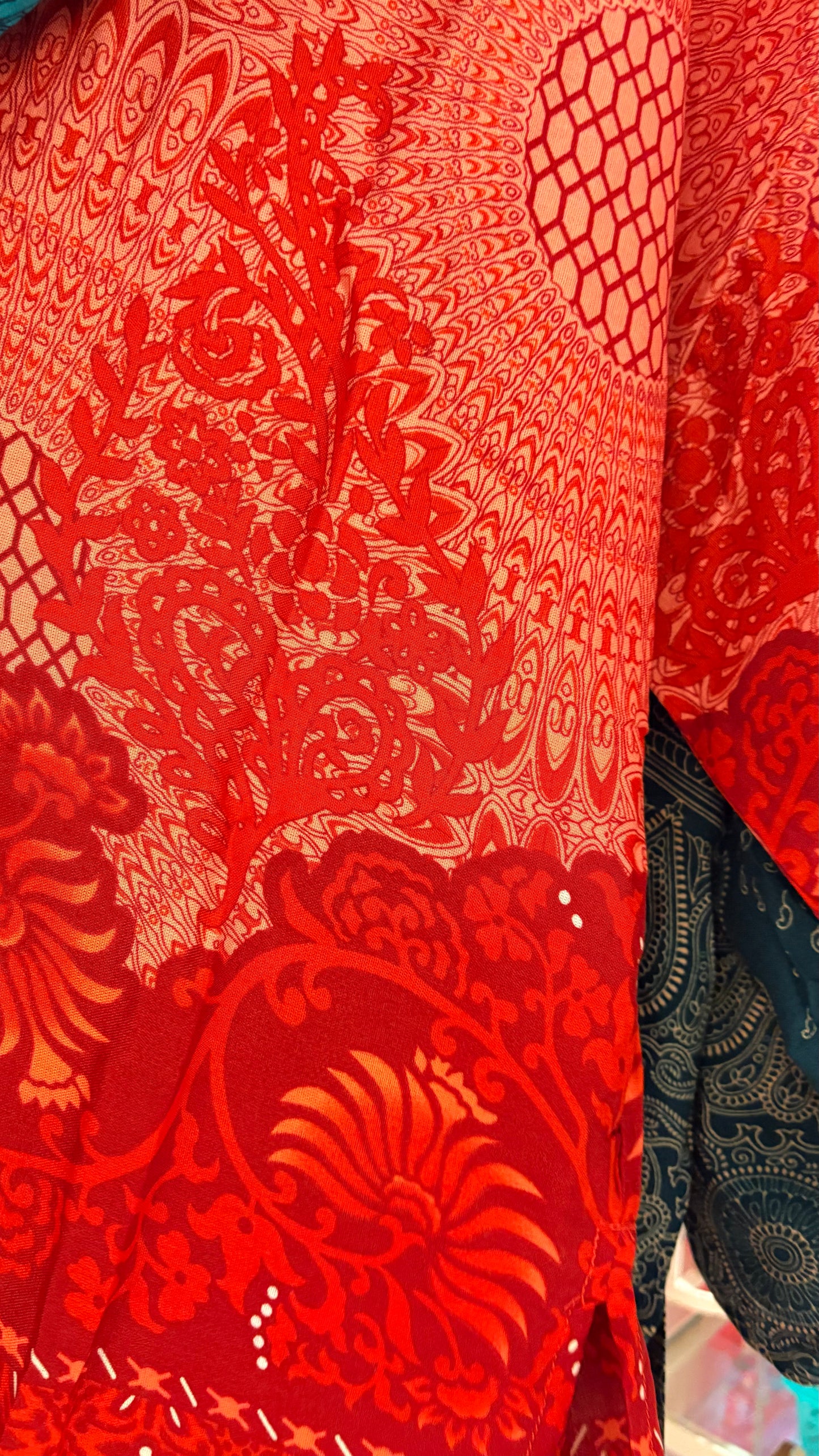 Izzy Kimono Vest Rood met Oranje
