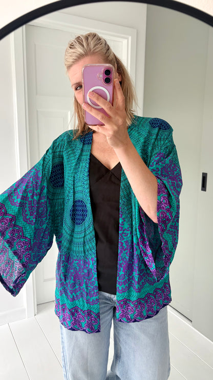 Izzy Kimono Vest Blauw met Paars