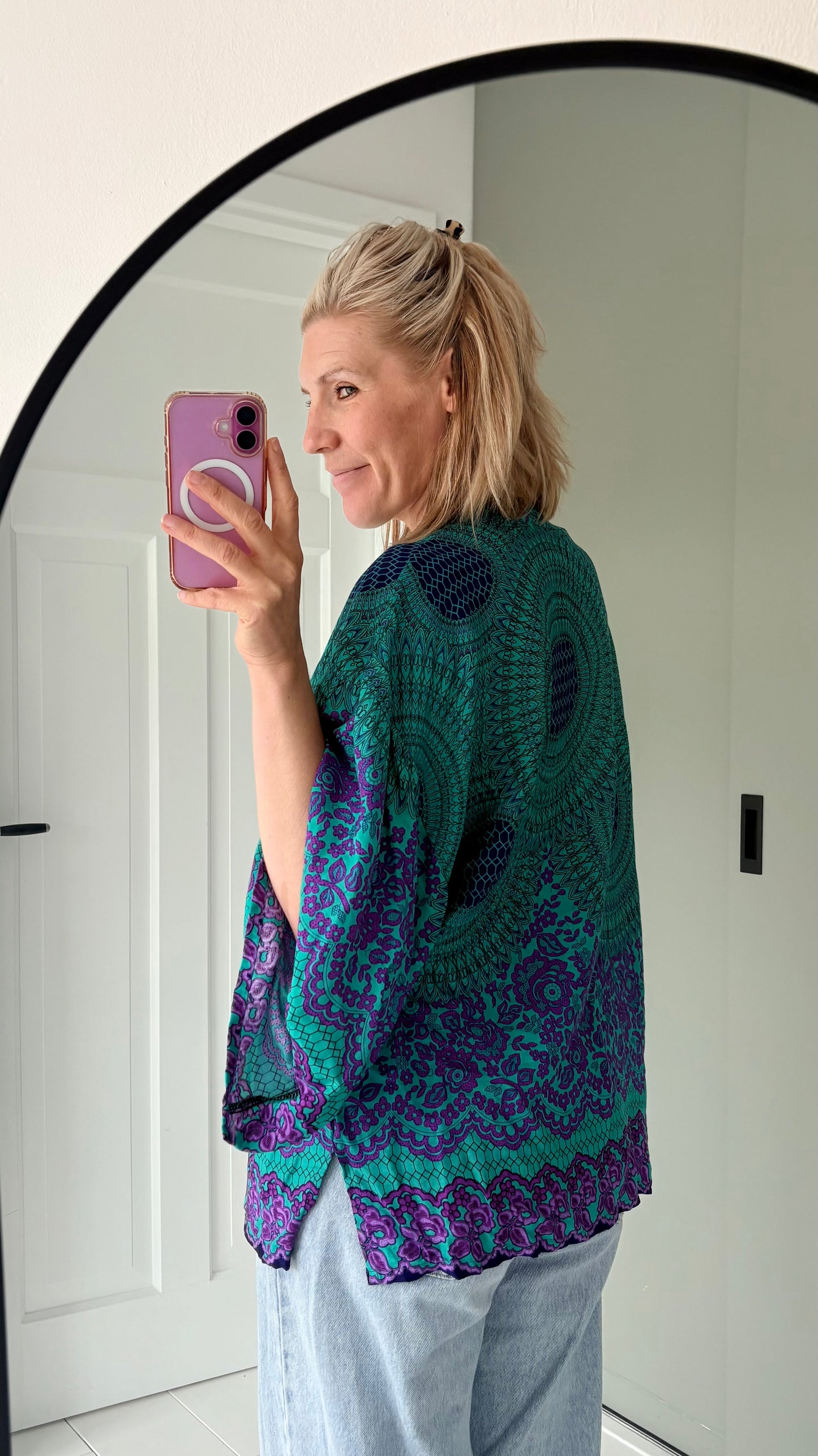 Izzy Kimono Vest Blauw met Paars