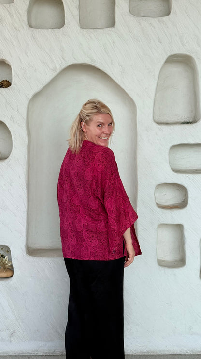 Izzy Kimono Vest Bordeaux