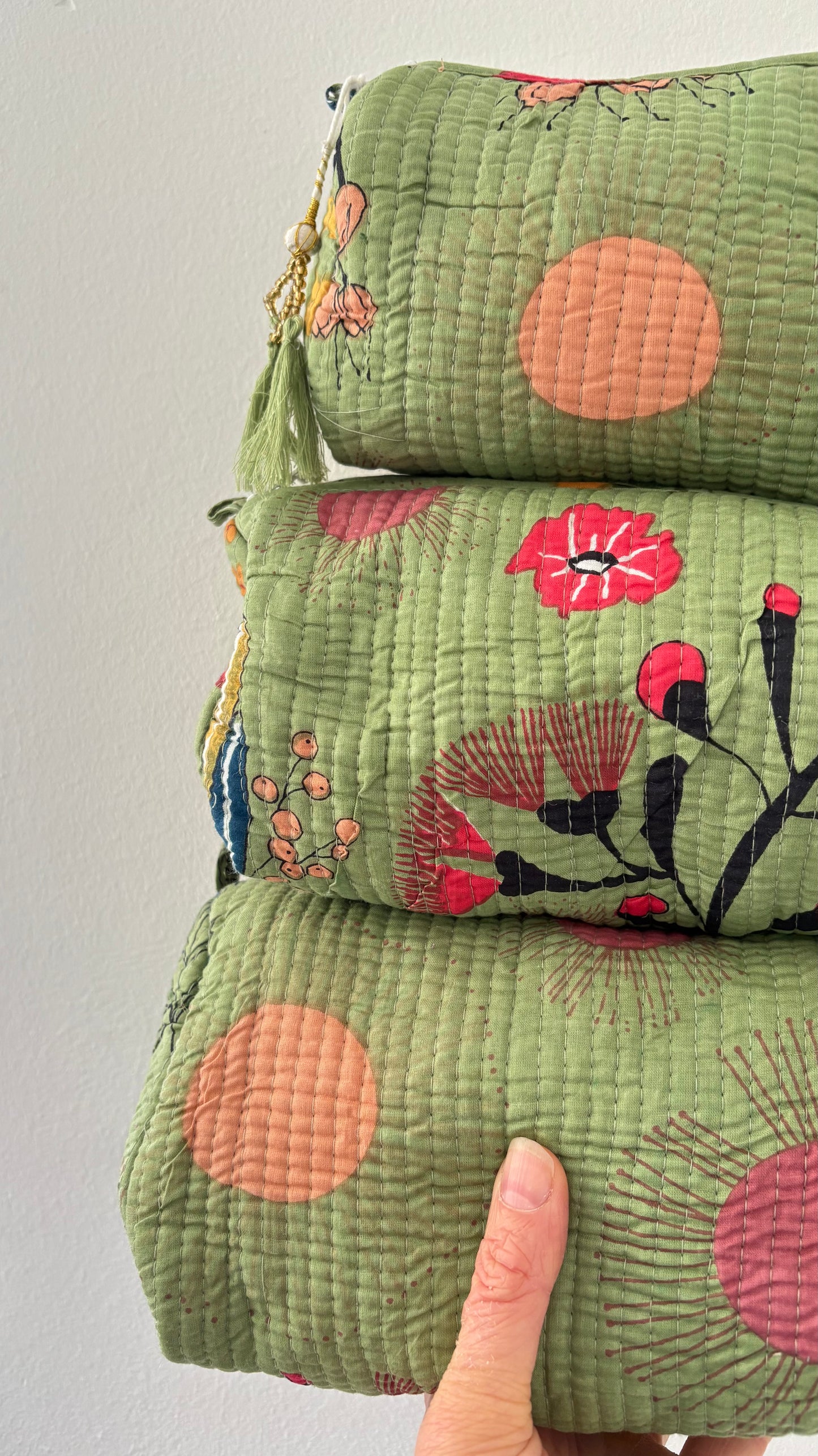 ToiletTas Bloemen groen