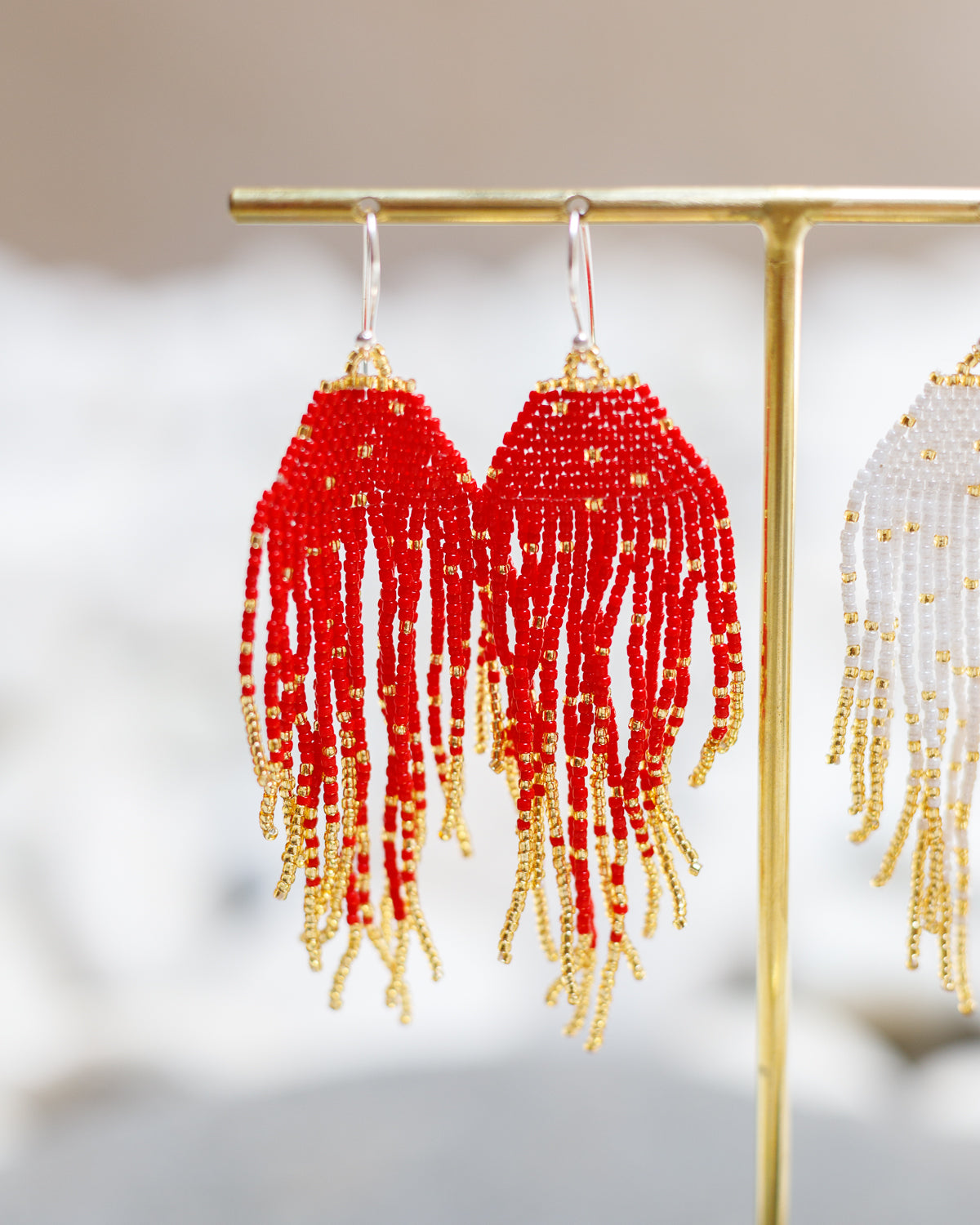 LupeXMade:  Red Beads Oorbellen