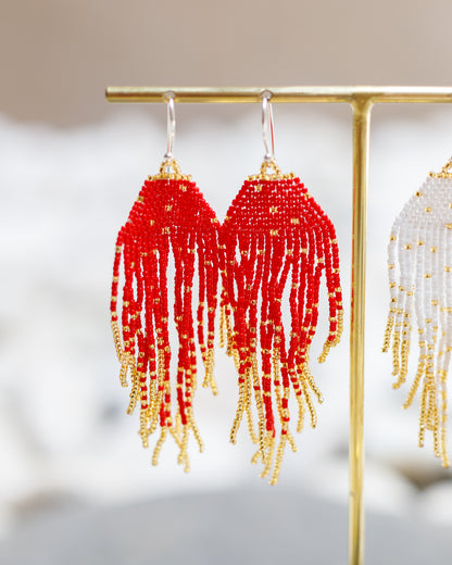 LupeXMade:  Red Beads Oorbellen